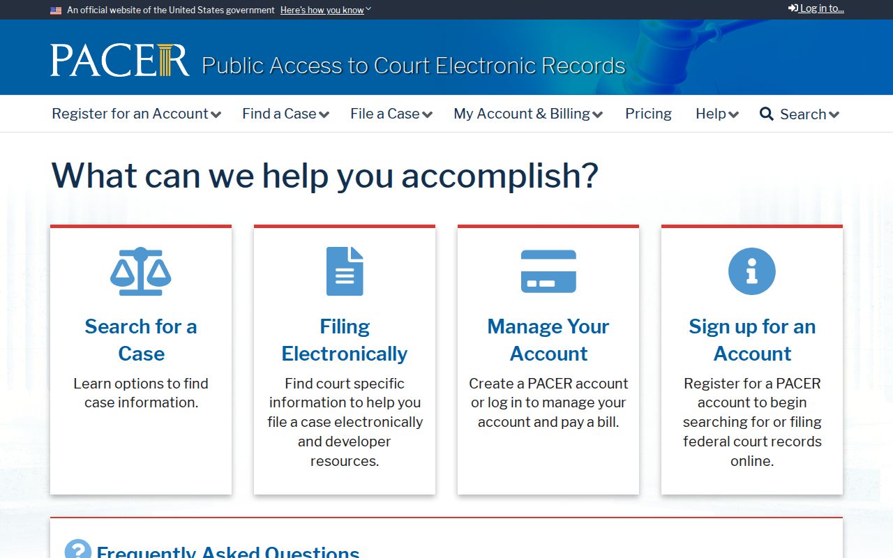 Sacramento resident lookup federal court records through PACER
