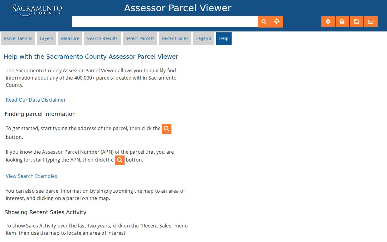 Sacramento residents directory Assessor Parcel Viewer address and APN search
