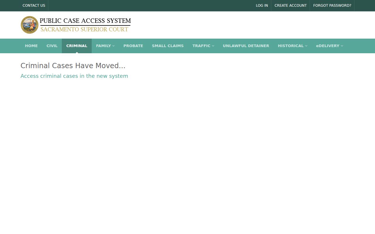 Sacramento neighbors criminal public case access search