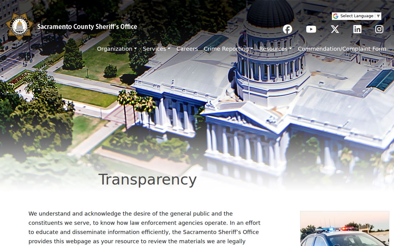 Sacramento resident lookup sheriff transparency records guidance