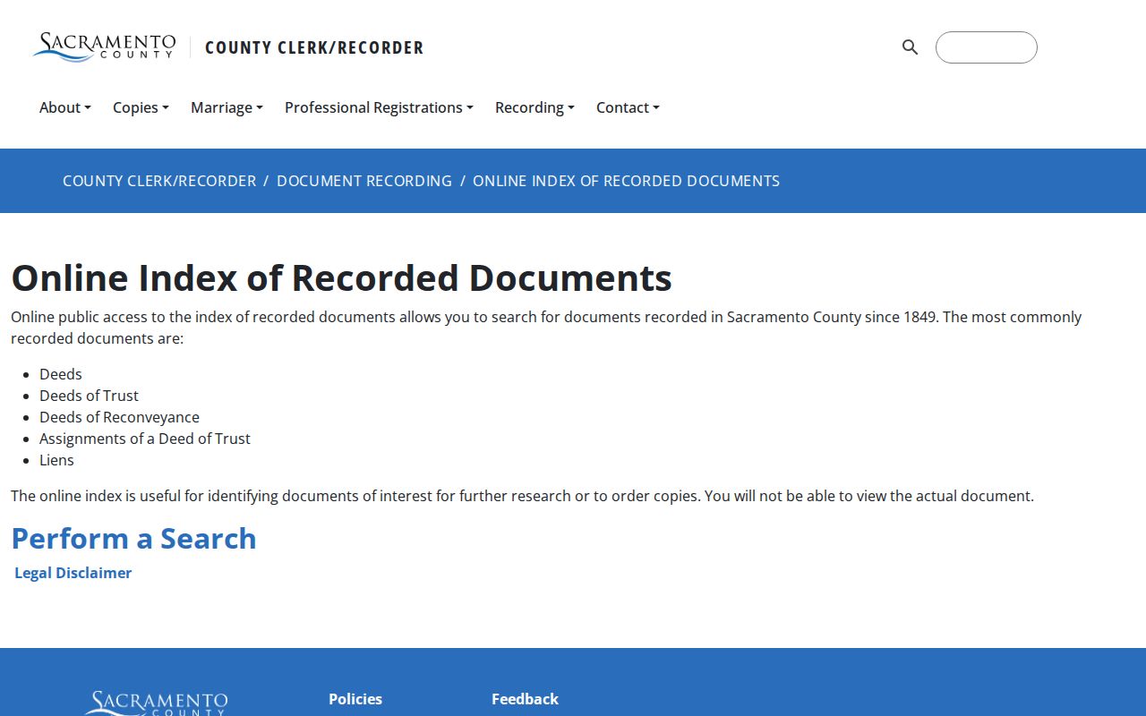 Sacramento street directory recorded document party and year index