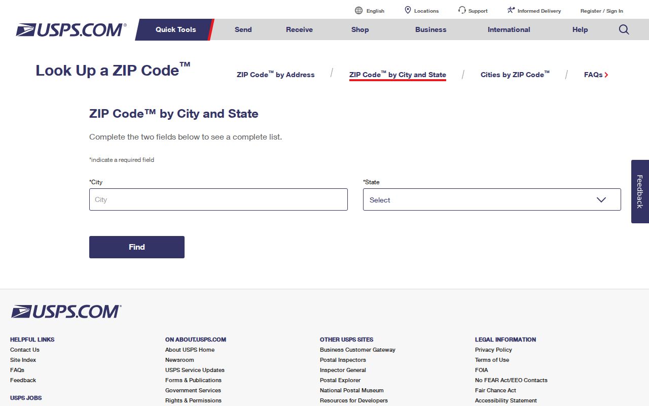 Sacramento ZIP code directory USPS city and state lookup